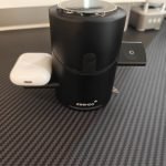 ZEEHOO 3 in 1 Charging Station for Apple Devices. Mag-Safe Charger Stand. Qi2 15W Auto-Rotating Wireless Charger for iPhone 17 16/15/14/13/12 Series& AirPods& iWatch(Black)