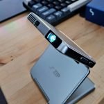 Aurzen ZIP Tri-Fold DLP Truly Mini Projector. Pocket Size. Zero-Lag Focus. One-Click Screen Mirroring. Full-Screen Mode. Type-C Fast Charging. 5.000mAh Battery. Indoor Outdoor Portable Projector.Gold
