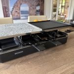 Severin RG 2371 Raclette Grill Natural Cooking Stone Smokeless Odourless with 8 Non-stick Pans