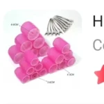 Waydress 6 Pcs Double Layer Bangs Hair Curlers Self Grip Hair Rollers Styling Tools with Rat Tail Comb. 3 Sizes