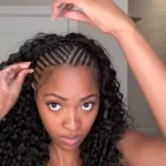 300% Glueless Wigs Human Hair Afro Kinky Curly Headband Wig Upgrade 3 IN 1 Half Wig With Drawstring Seamless Clip Ins Flip Over