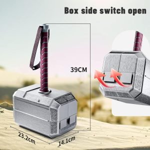 TOKKOT Thor Hammer Tool Box. Multifunctional Home Repair Tool Set Excellent Hand Tool Novelty Gift for Men as Halloween Prop Cosplay Hammer (Silver)
