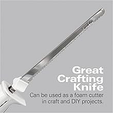 Hamilton Beach Electric Knife Set for Carving Meats. Poultry. Bread. Crafting Foam & More. Reciprocating Serrated Stainless Steel Blades. Ergonomic Design Storage Case + Fork Included. 5Ft Cord. White