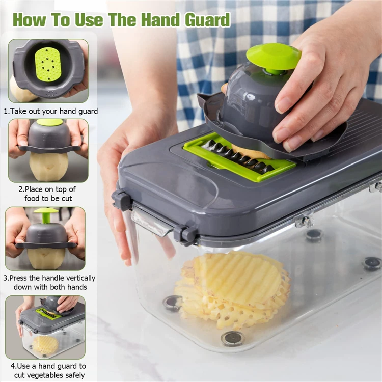 Cloud Market 22-in-1 Vegetable Chopper & Mandoline Slicer with Container. 13 Blades. Onion Chopper. Veggie Dicer. Cheese Grater. Egg Separator. Kitchen Food Cutter Set