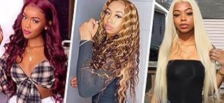 Pizazz 99J Burgundy Deep Wave Lace Front Wigs Human Hair Pre Plucked | 13x4 HD Lace Frontal Wigs with Baby Hair Pre Bleached Knots 180 Density Human Hair Wigs for Women18 Inch