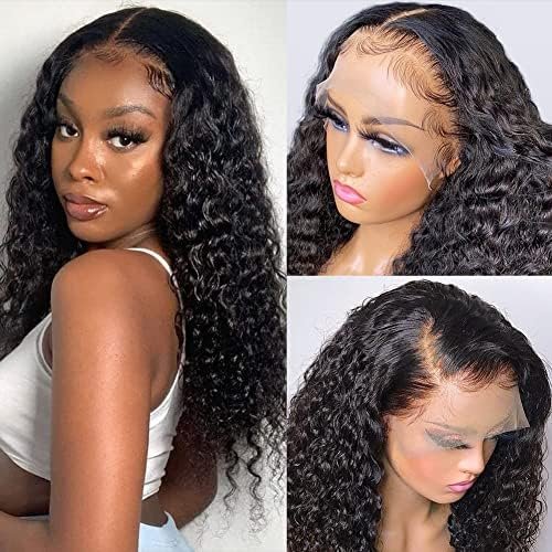 Pizazz 99J Burgundy Deep Wave Lace Front Wigs Human Hair Pre Plucked | 13x4 HD Lace Frontal Wigs with Baby Hair Pre Bleached Knots 180 Density Human Hair Wigs for Women18 Inch
