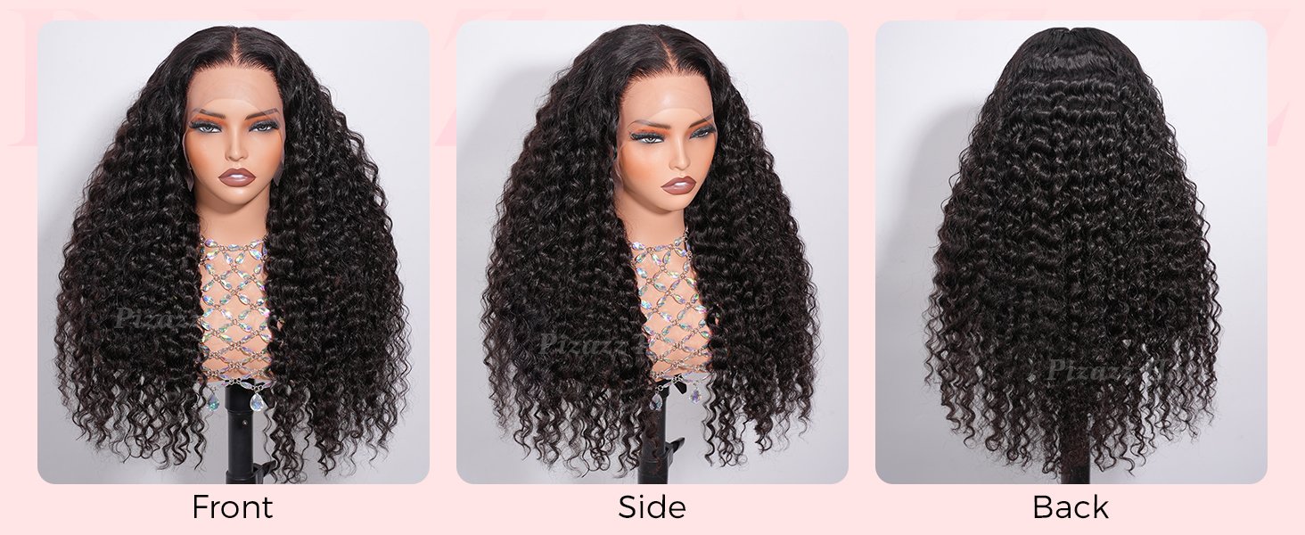 Pizazz 99J Burgundy Deep Wave Lace Front Wigs Human Hair Pre Plucked | 13x4 HD Lace Frontal Wigs with Baby Hair Pre Bleached Knots 180 Density Human Hair Wigs for Women18 Inch