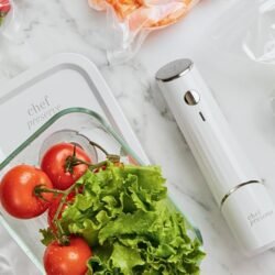 Chef Preserve Compact Vacuum Sealer for Food (Vacuum Sealer Machine + 30 Reusable Vacuum Bags) Powerful Handheld Vacuum Sealer Machine. Seal Meal Saver. Portable Food Sealer